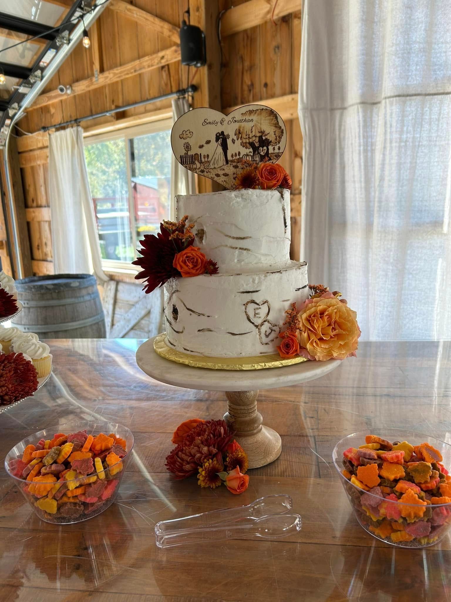 rustic wedding cake