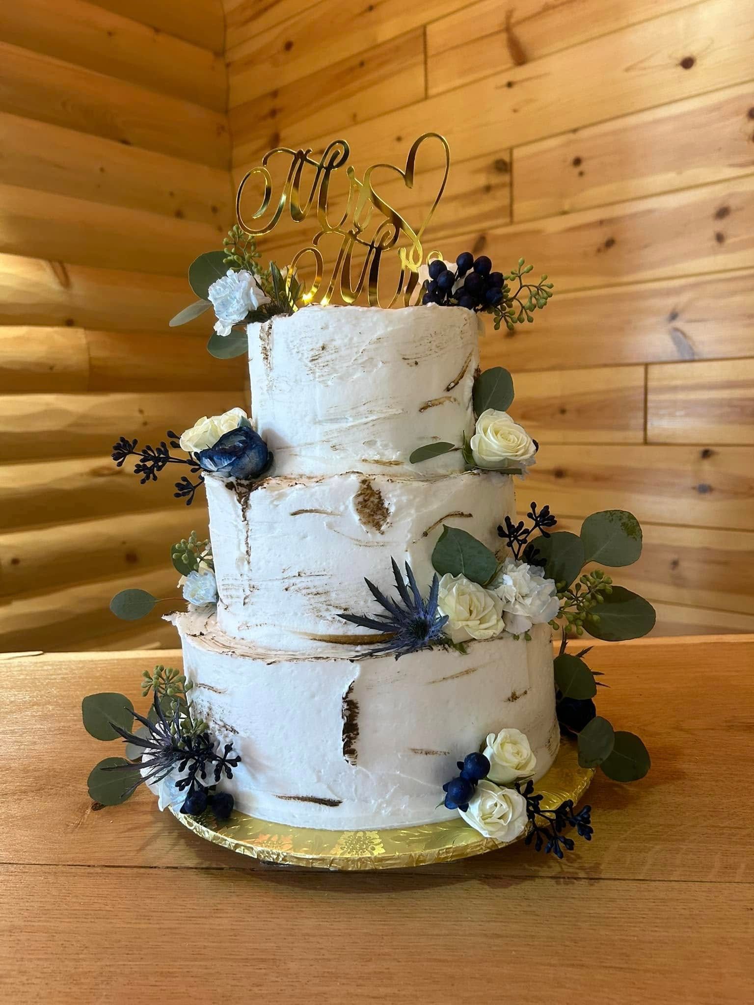 rustic wedding cake