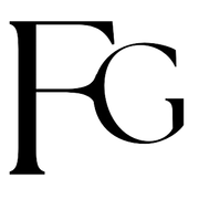 A black and white image of the letter fg on a white background.