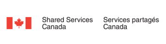 A logo for shared services canada with a canadian flag