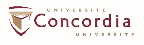 A logo for concordia university with a shield on it