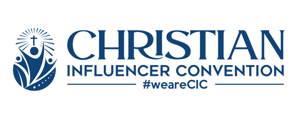 Christian Influencer Convention logo with blue church emblem and “#weareCIC” tagline