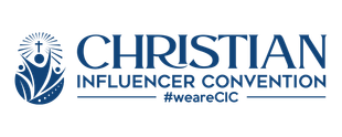Christian Influencer Convention logo with blue church emblem and “#weareCIC” tagline