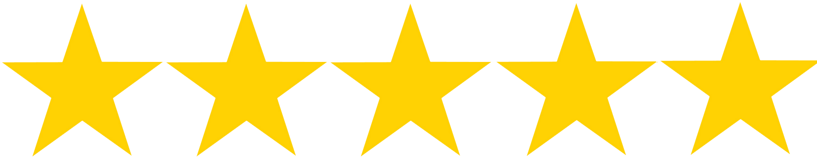 Five gold stars in a row.