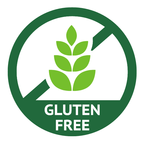 Un logotipo sin gluten con una espiga de trigo en un círculo.