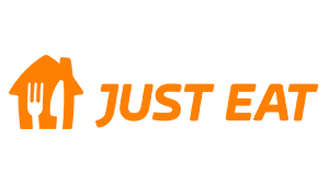 Un logotipo para un restaurante llamado Just Eat.