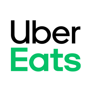 El logotipo de Uber Eats es negro y verde sobre un fondo blanco.
