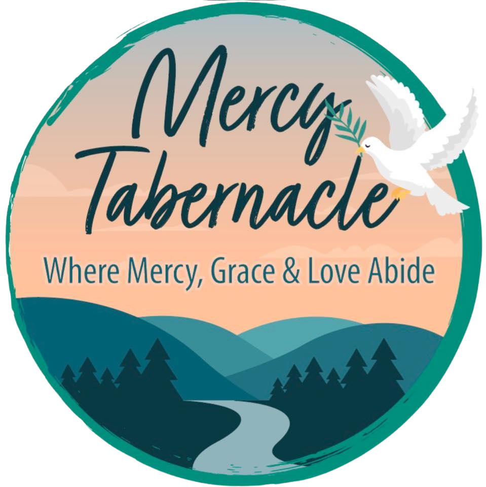 A logo for mercy tabernacle where mercy , grace and love abide