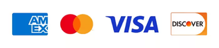 A visa , mastercard and american express logo on a white background