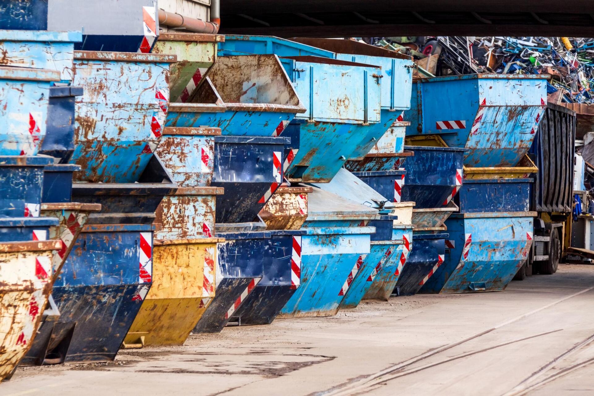 pile of old dumpsters
