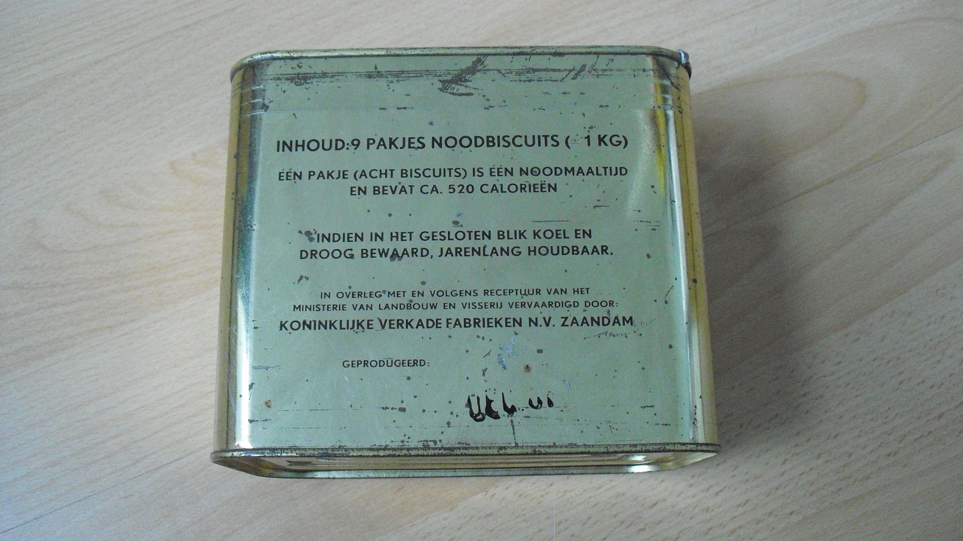 Vintage Verkade Noodbescuits Blik 1962
