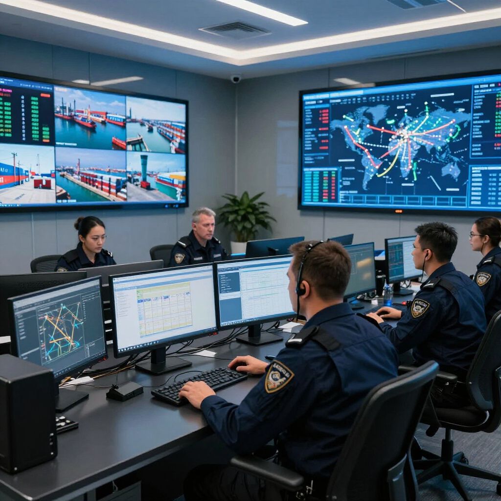 operations center with 5 people working.