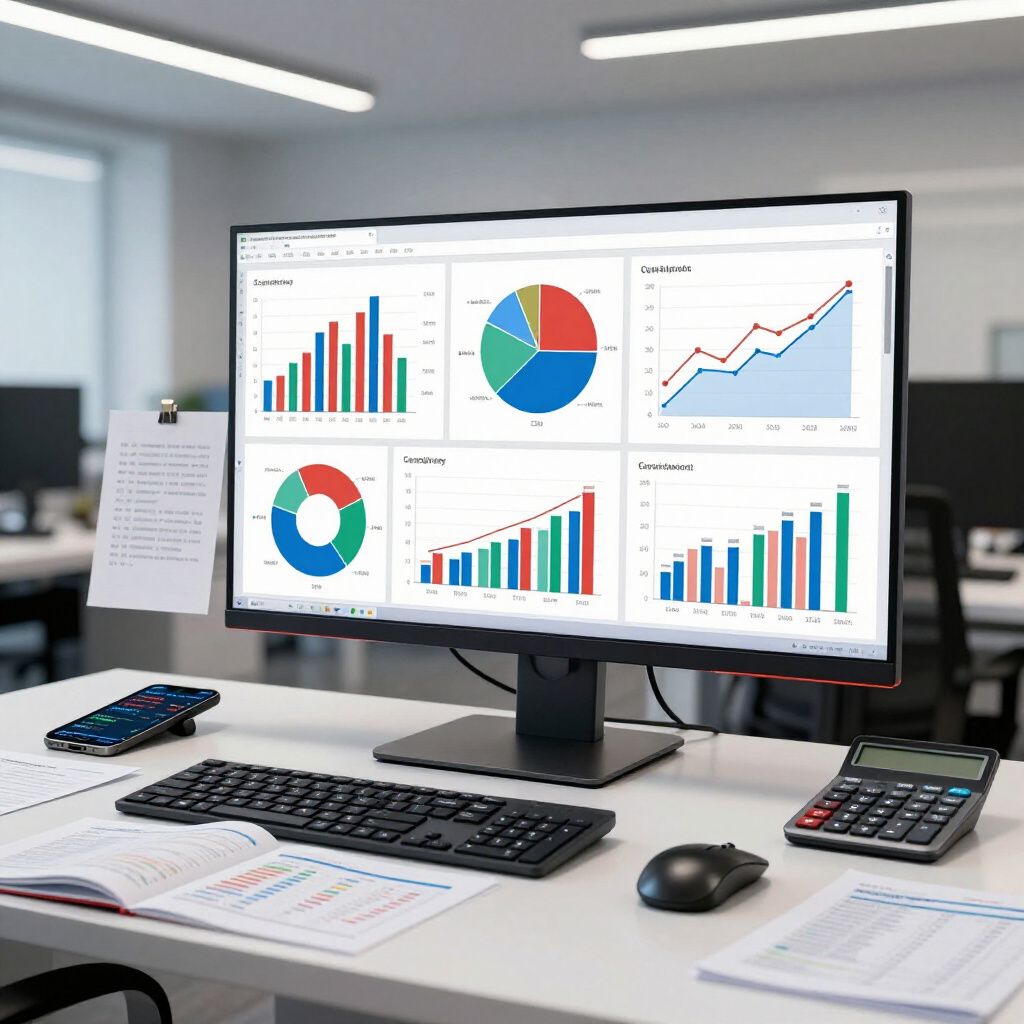 charts on a monitor