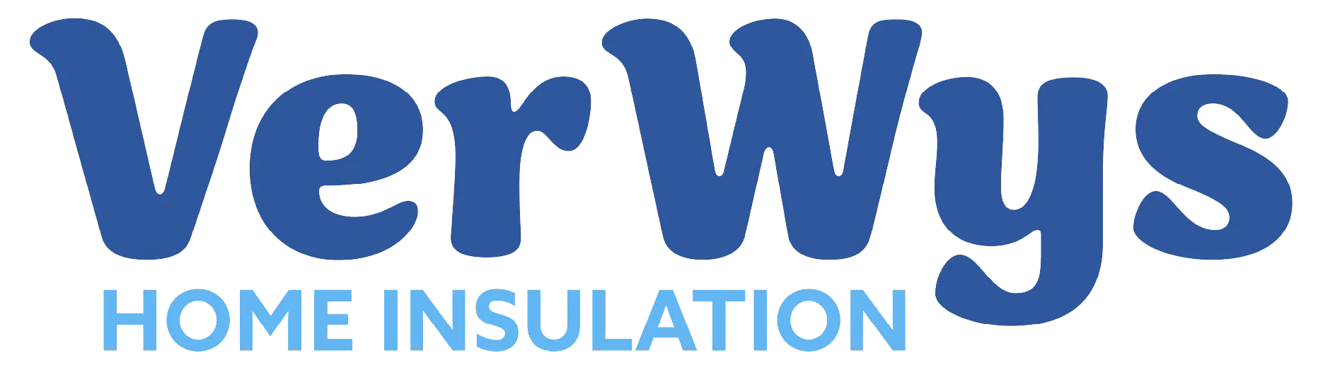 VerWys Home Insulation logo in blue text with a small gray roof line above it