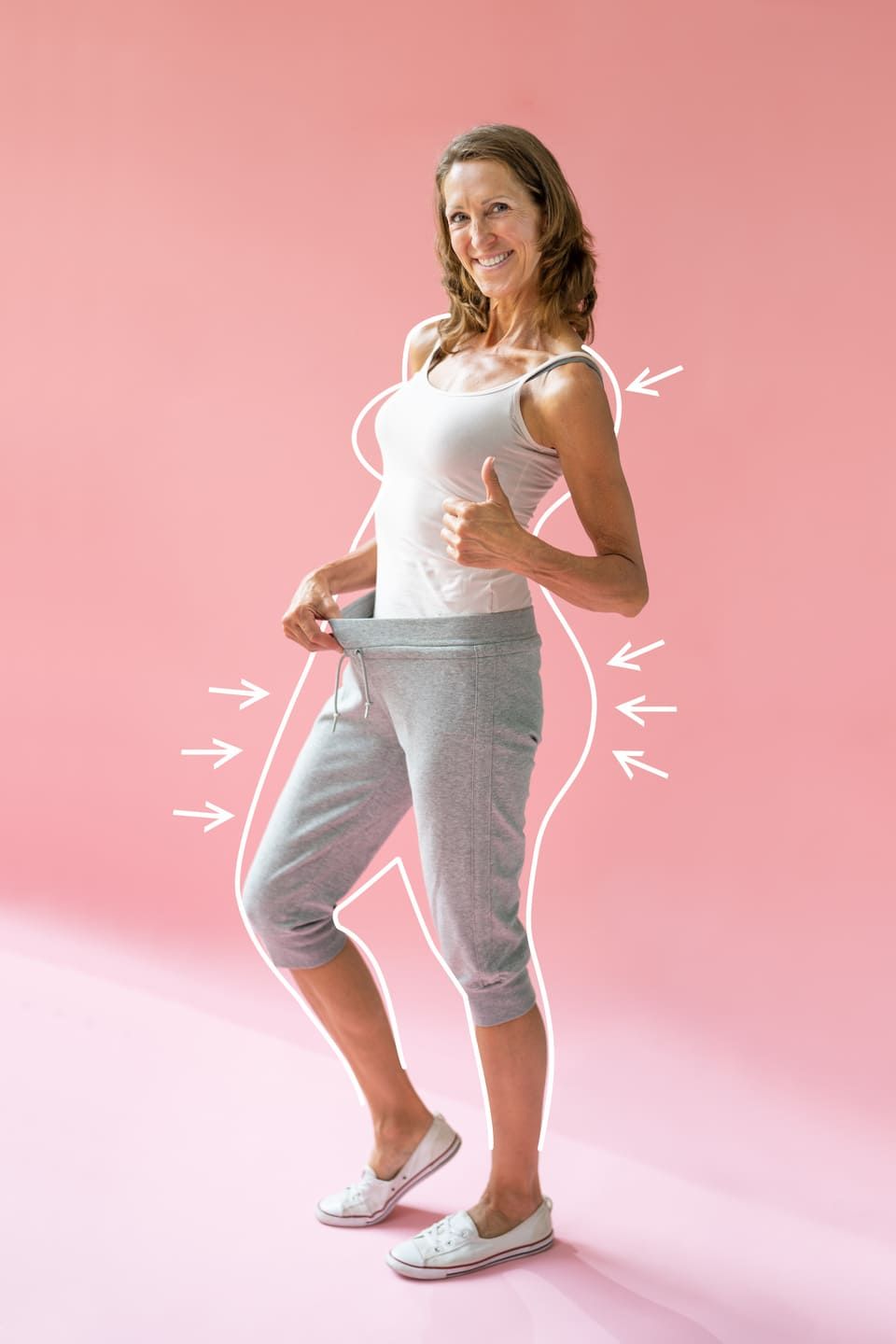 Woman Weight Loss And Slim Concept