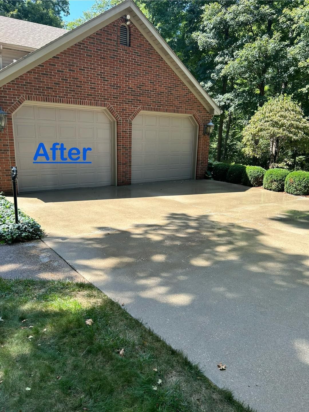 After Cleaning the Concrete Driveway