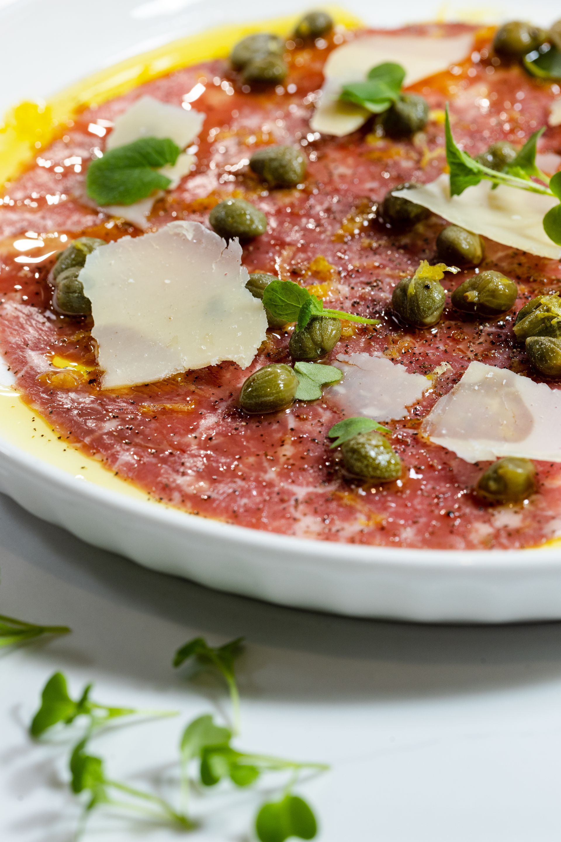 a close up of a plate of food on a table