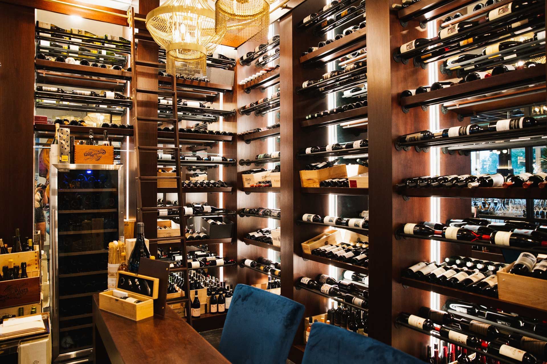 luce secondo wine cellar filled with lots of bottles of wine