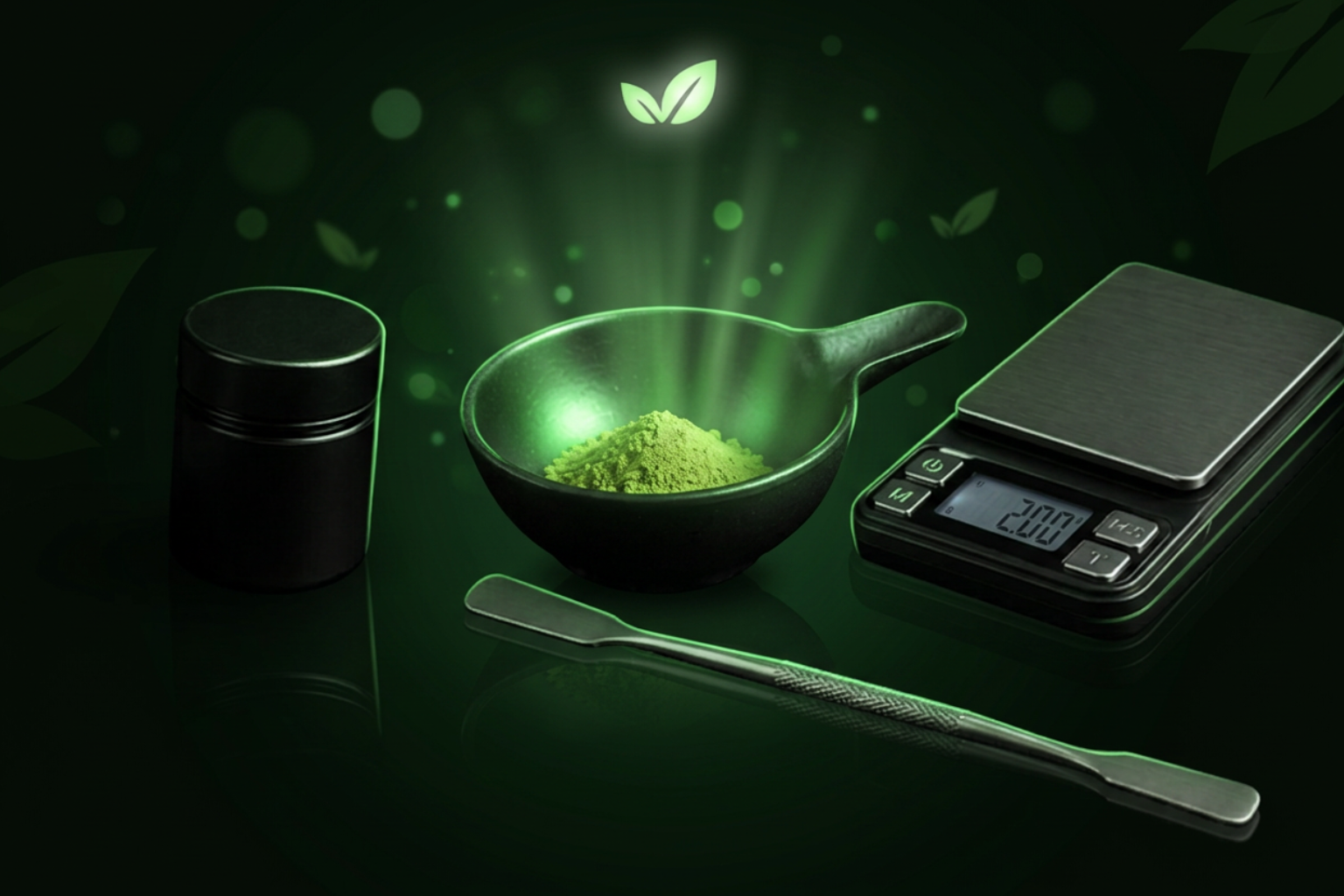 Digitale precisieweegschaal met groene verlichting – accessoires Puur Botanicals