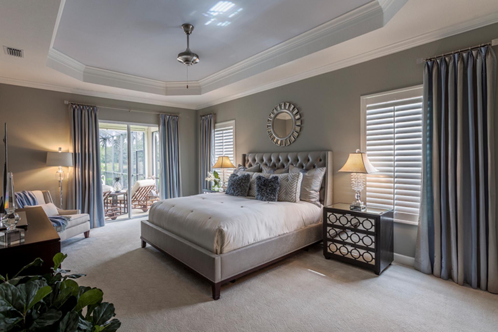 There is a large bed in the middle of the room.