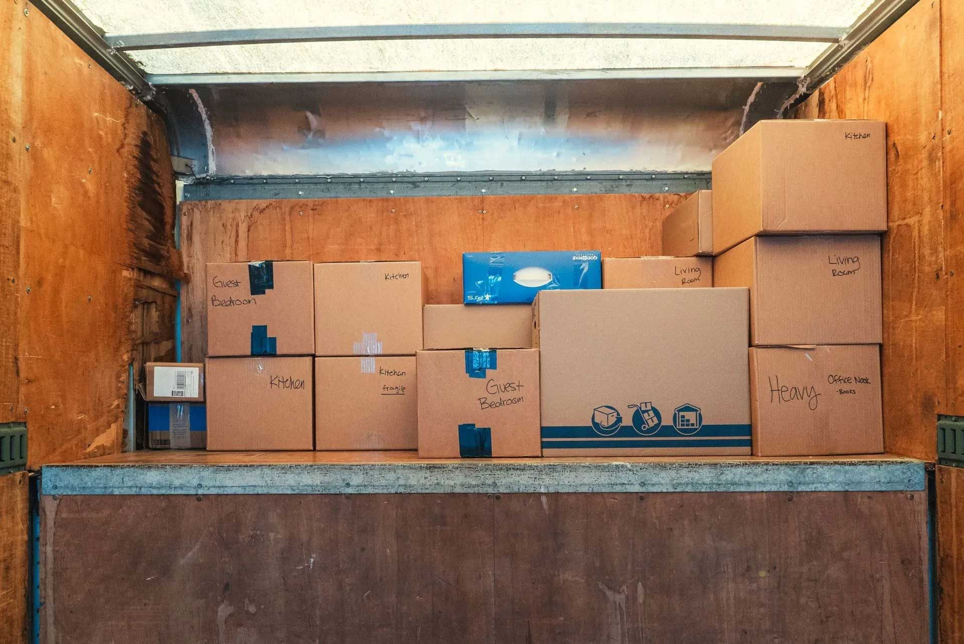 Cardboard boxes stacked