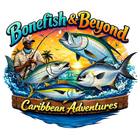 Bonefish & Beyond Caribbean Adventures logo with fish, angler, and tropical sunset over water