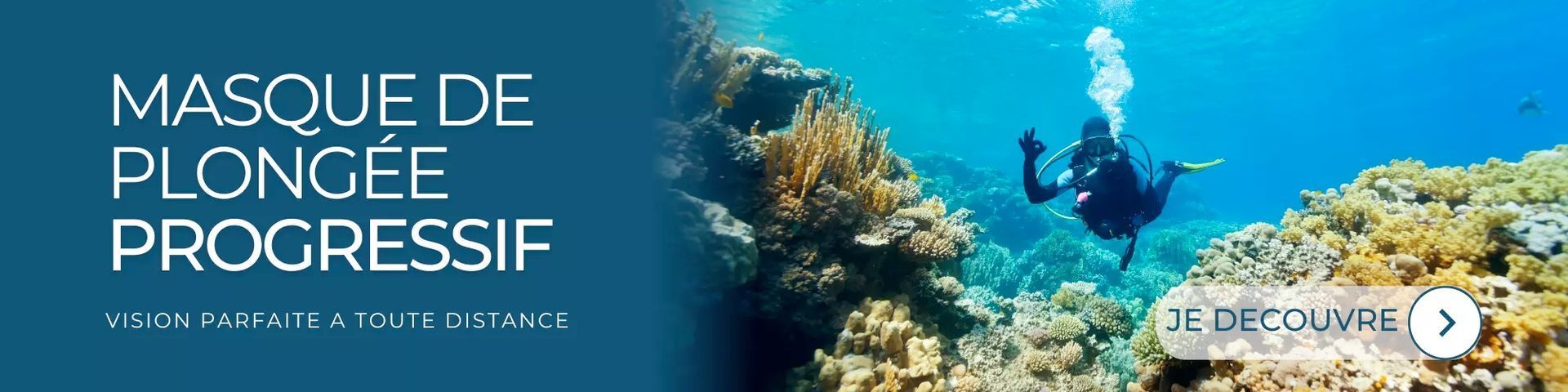 Retrouvez une qualité de vision fluide avec un masque avec des verres progressifs Scubavision