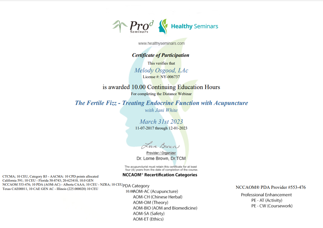 Certificate for 