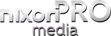 The nixon pro media logo is shown on a white background