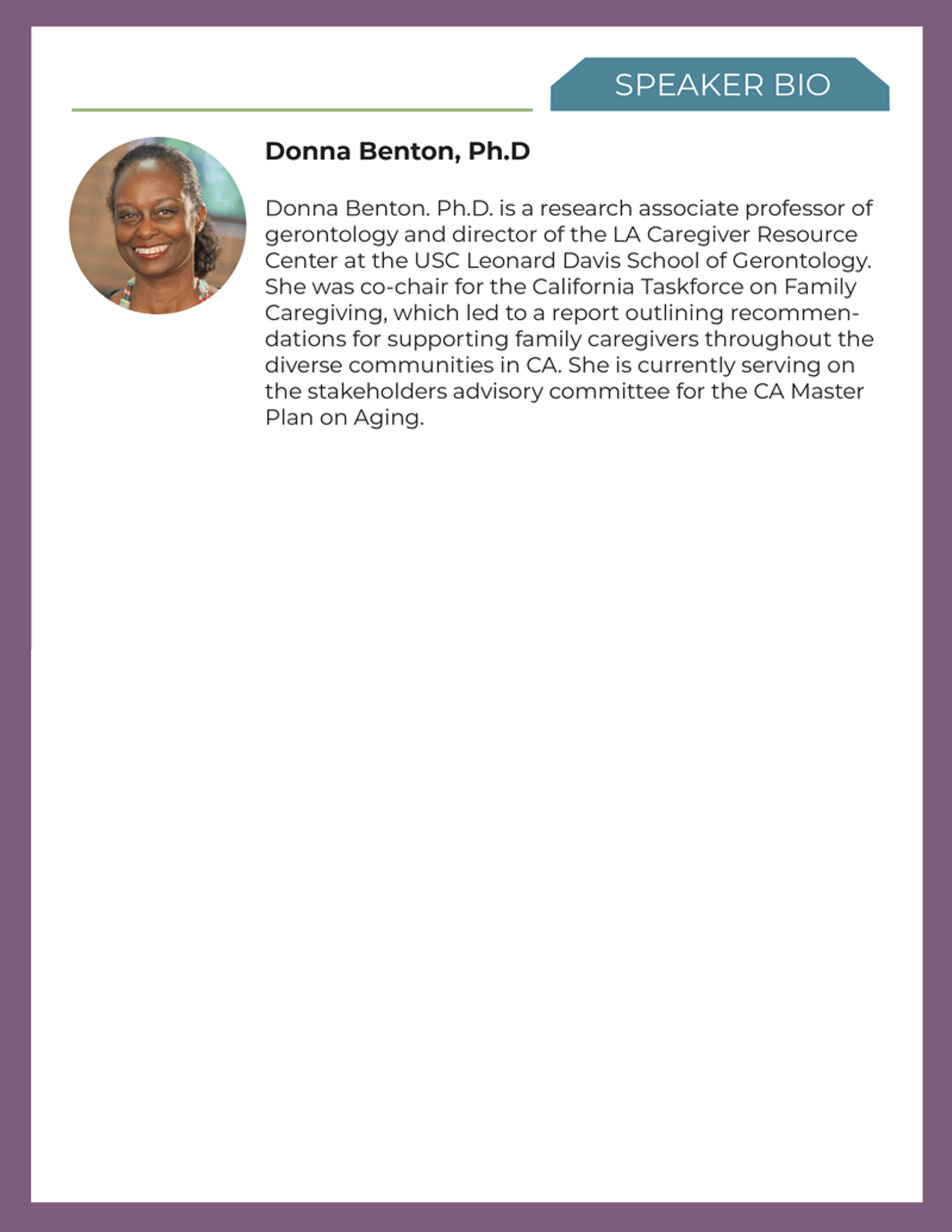 Biography of Donna Benton