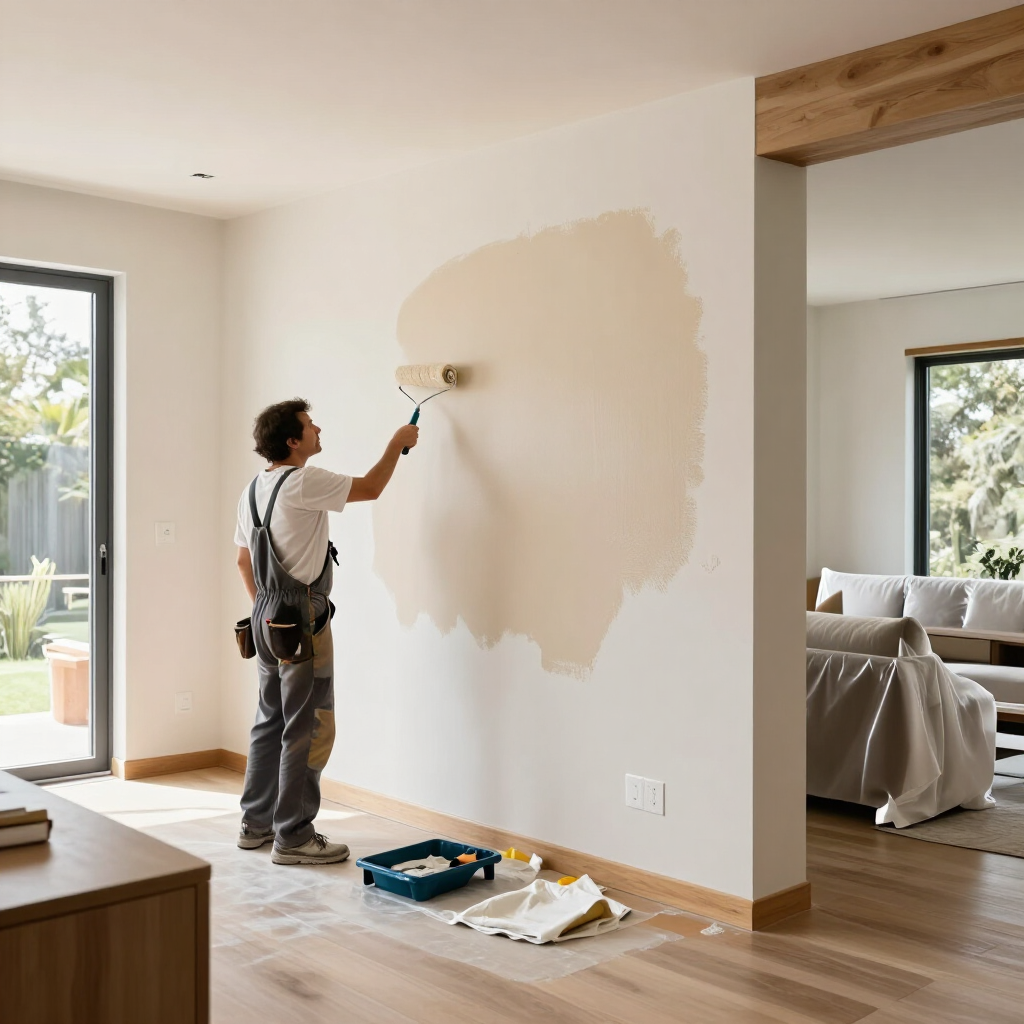 Aplicaci&oacute;n de pintura interior con acabados prolijos.