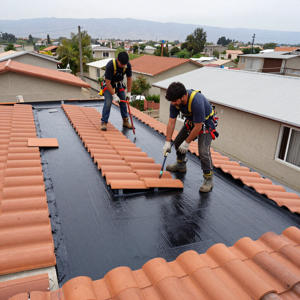 Reparaci&oacute;n e impermeabilizaci&oacute;n de techumbre en una casa residencial.