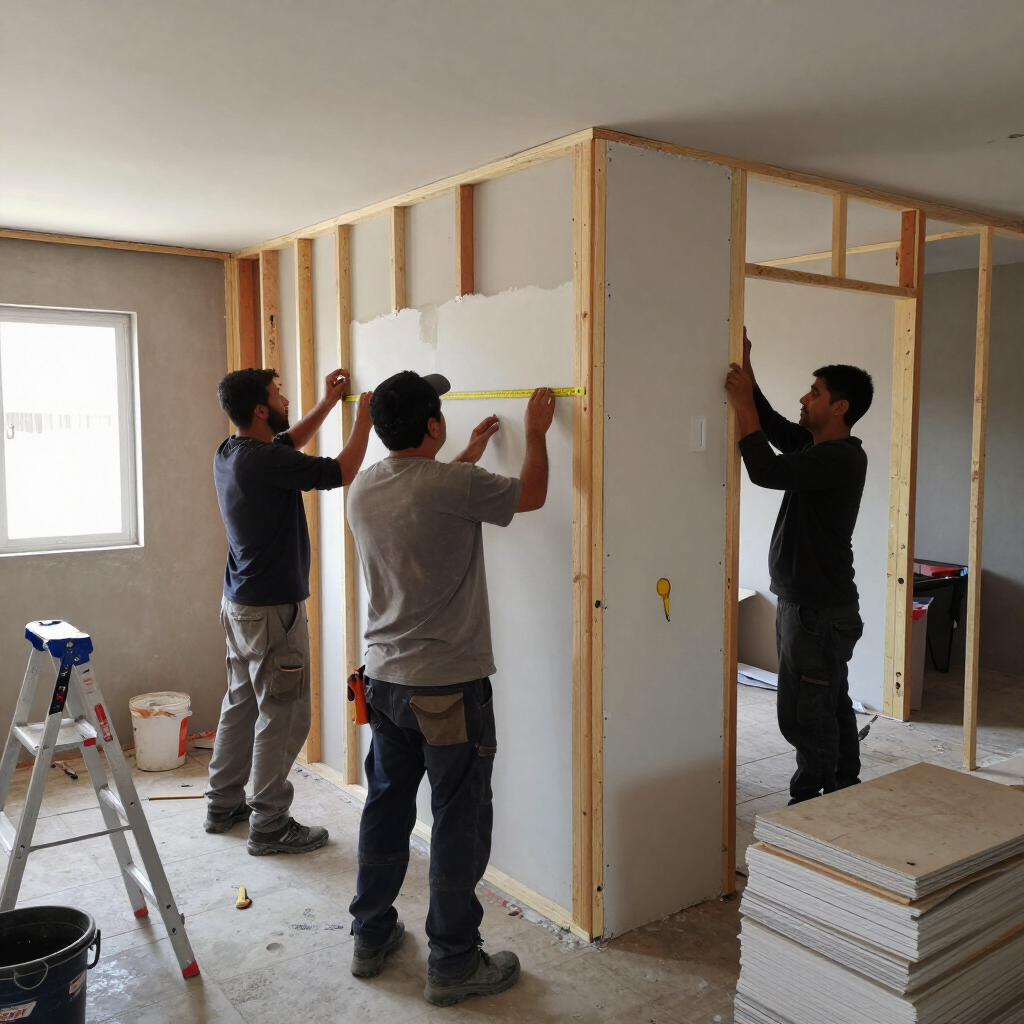Equipo ejecutando una remodelaci&oacute;n residencial.