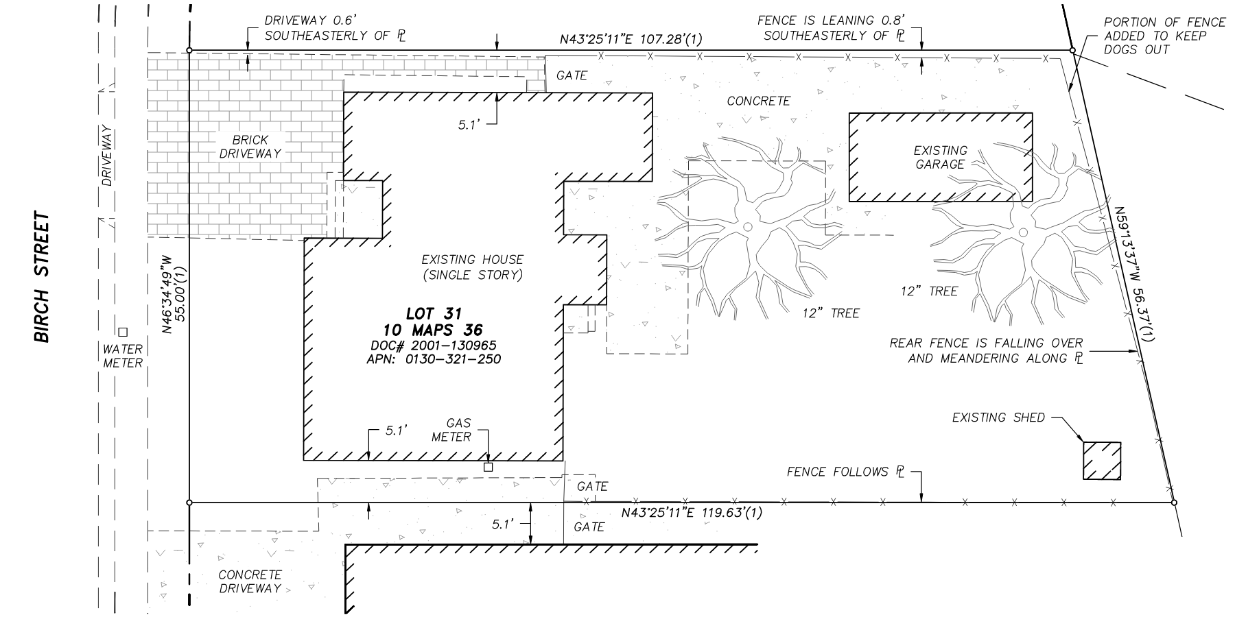 A hand-drawn site plan with outlined buildings, paths, and labels on a white background.