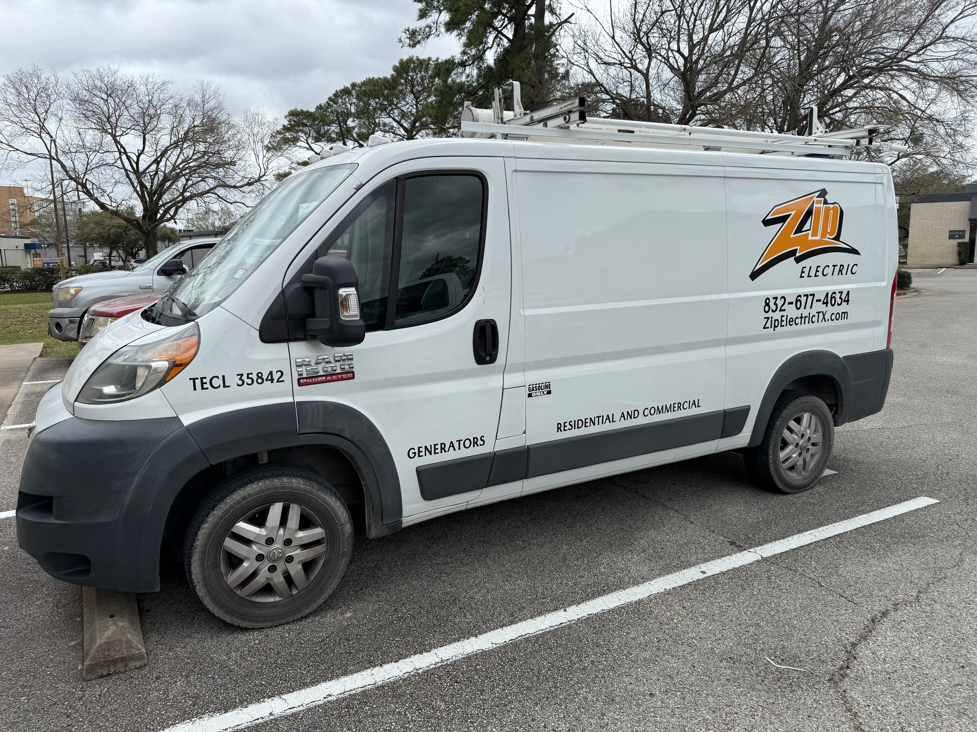White work van with