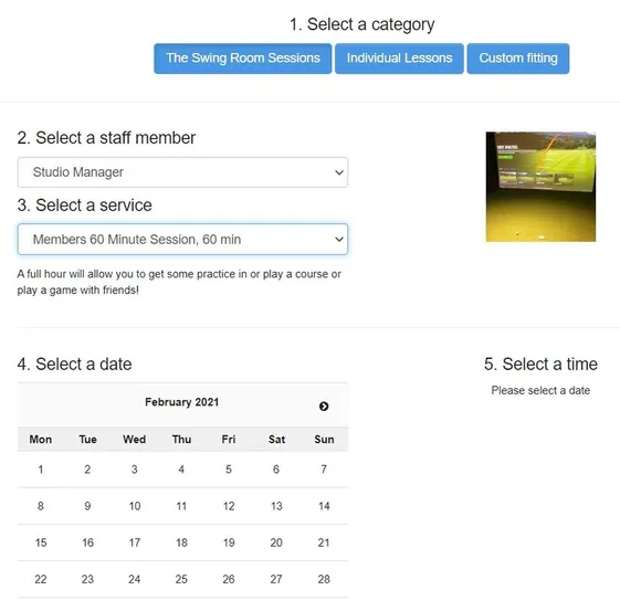Scheduling image for swing room