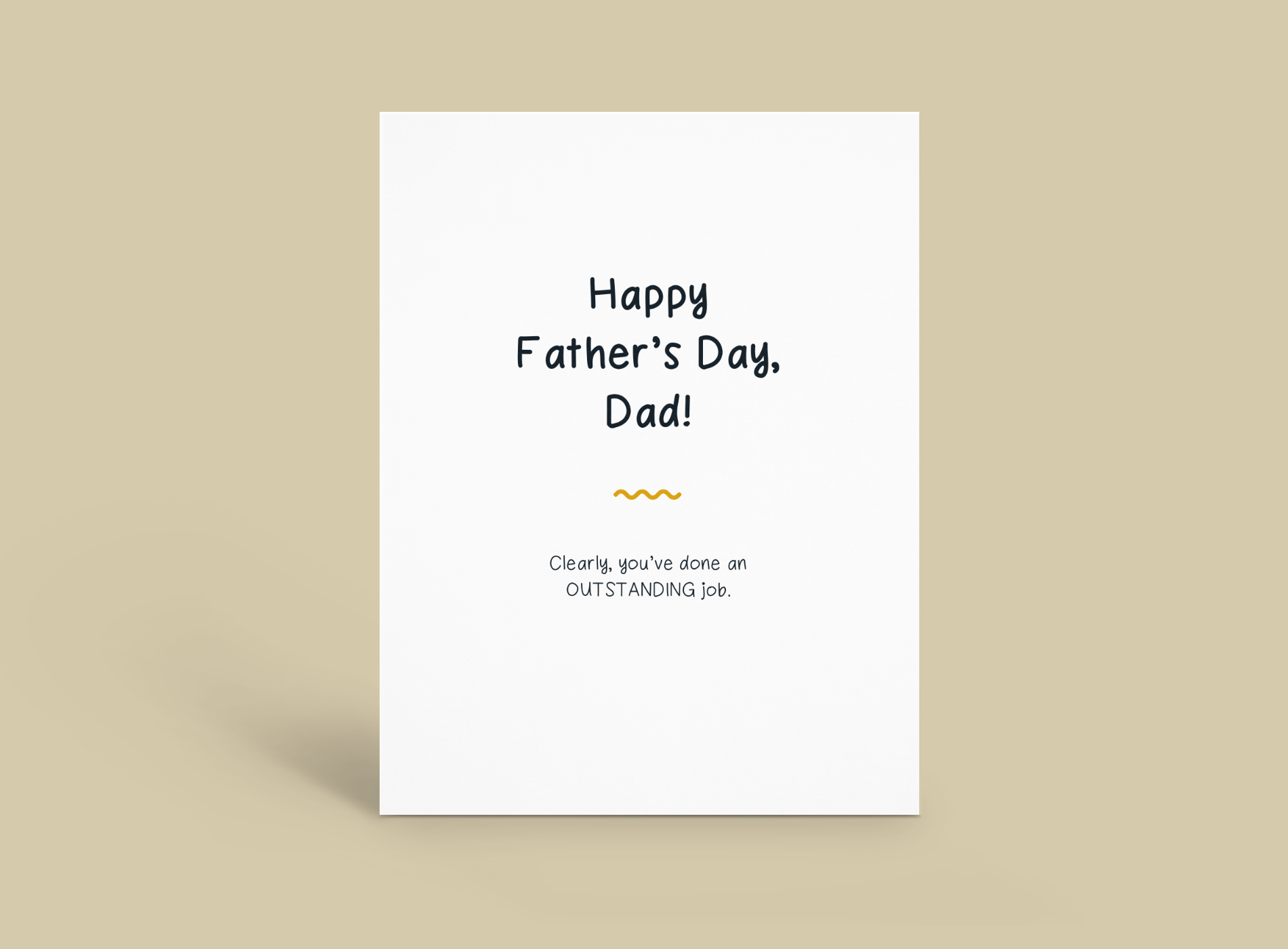Minimal Father's Day card on beige background with handwritten 