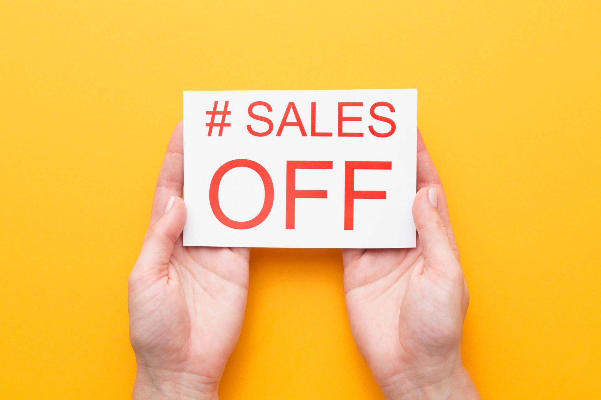 A signage of number of sales OFF