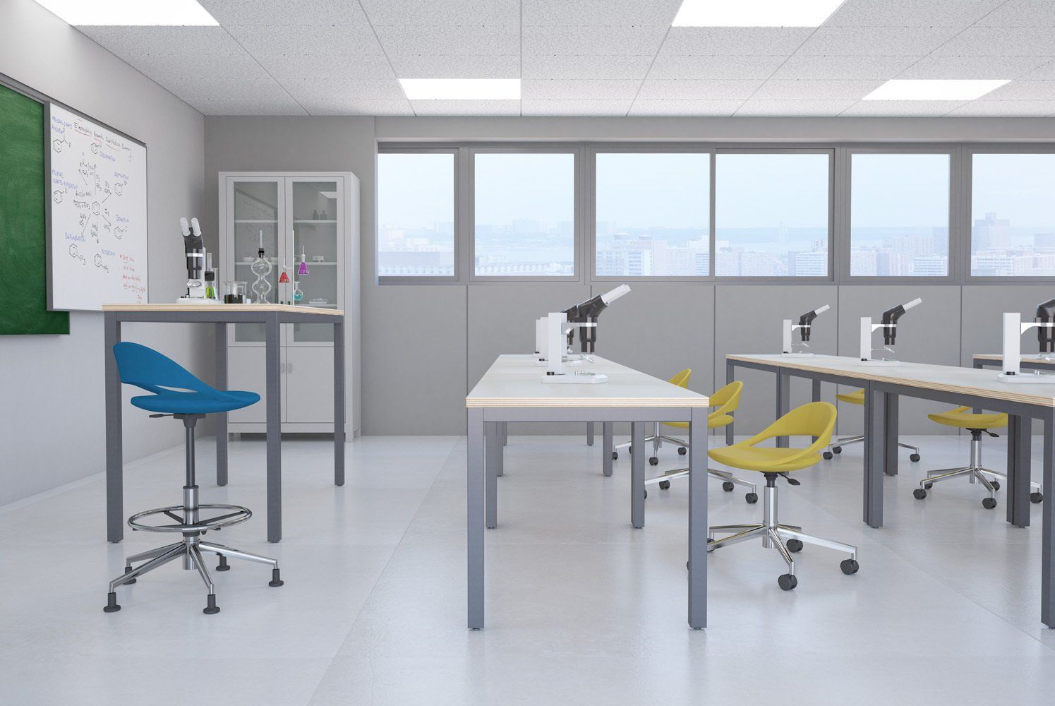 ERG Samba chairs & Pisa tables in lab/science room (education)