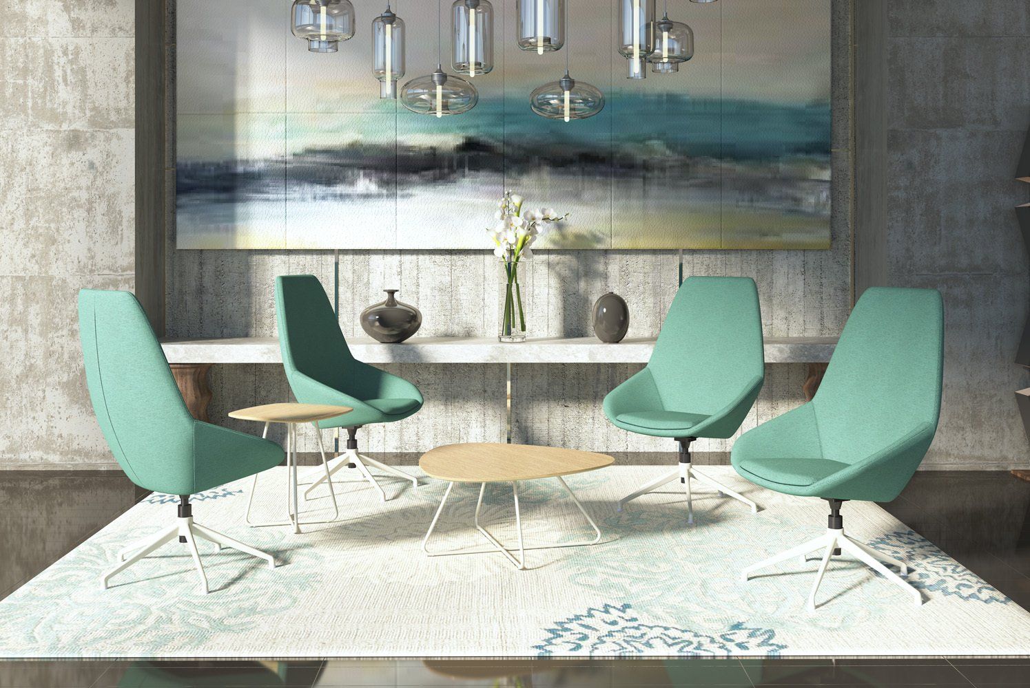 ERG Carlton swivel chairs & Marlo occasional tables