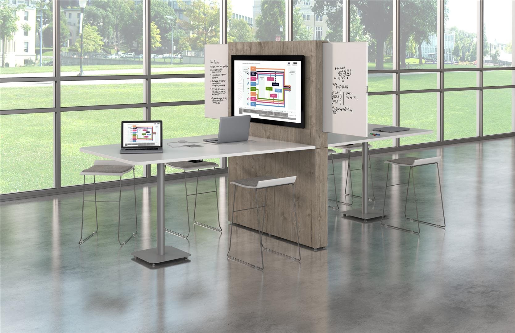 Deskmakers Narrative double collaborative AV table