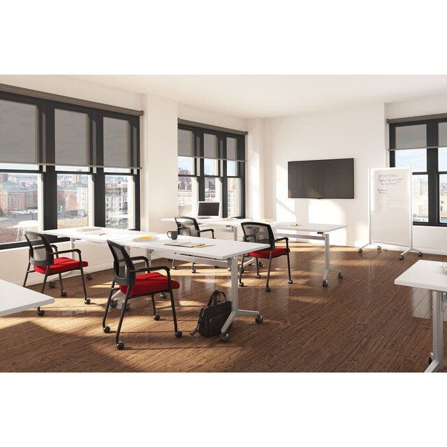OS Flip top nesting tables & chairs with mobile whiteboard
