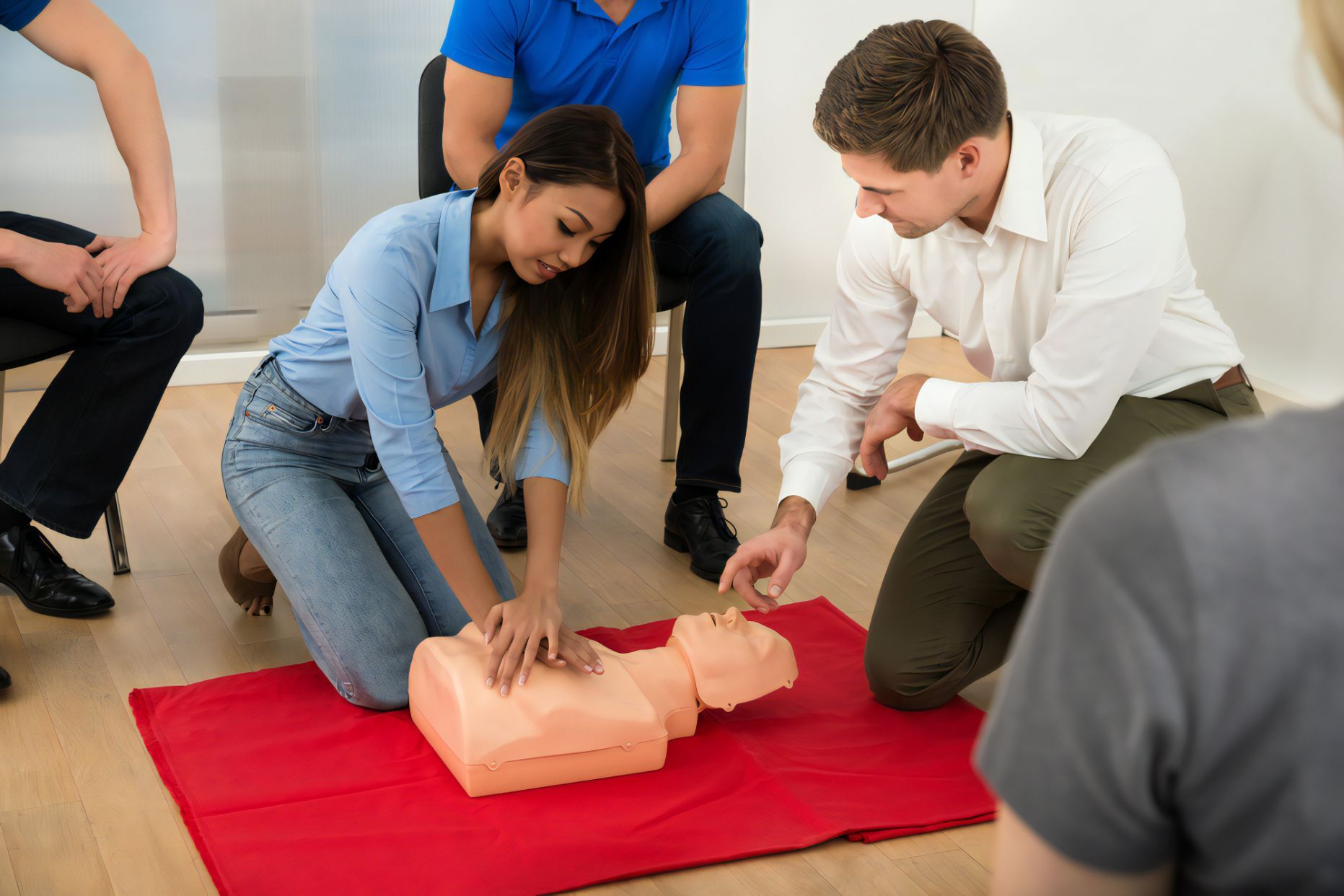 A Group of People Are Practicing a First Aid on a Mannequin —Revive Training in Byron Bay, NSW
