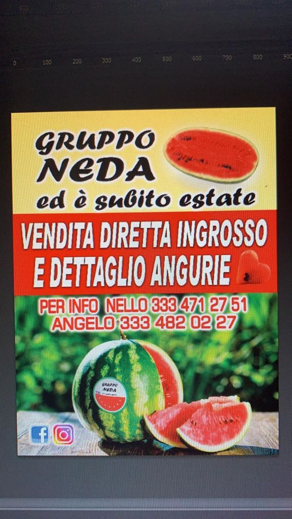 volantino per la vendita al dettaglio di angurie e cocomeri