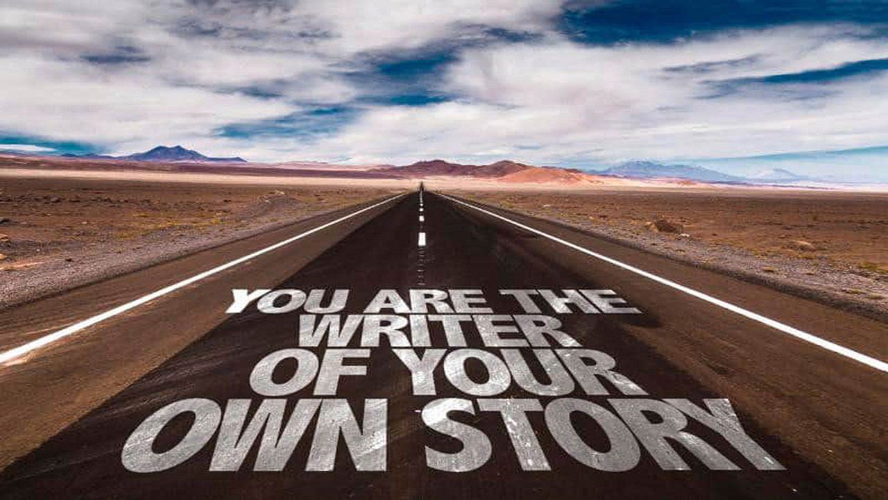 A road with the words
