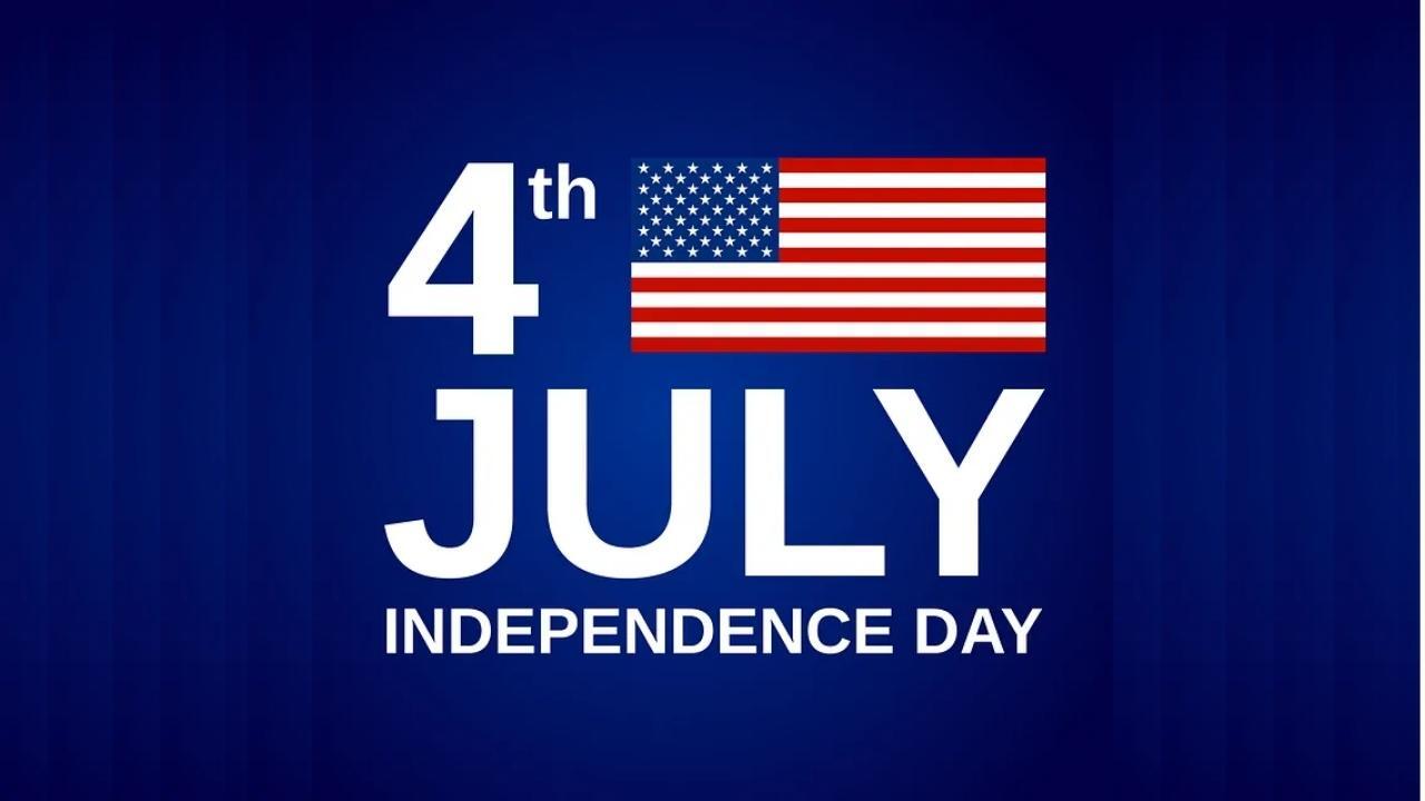 A blue background with the words 4th july independence day