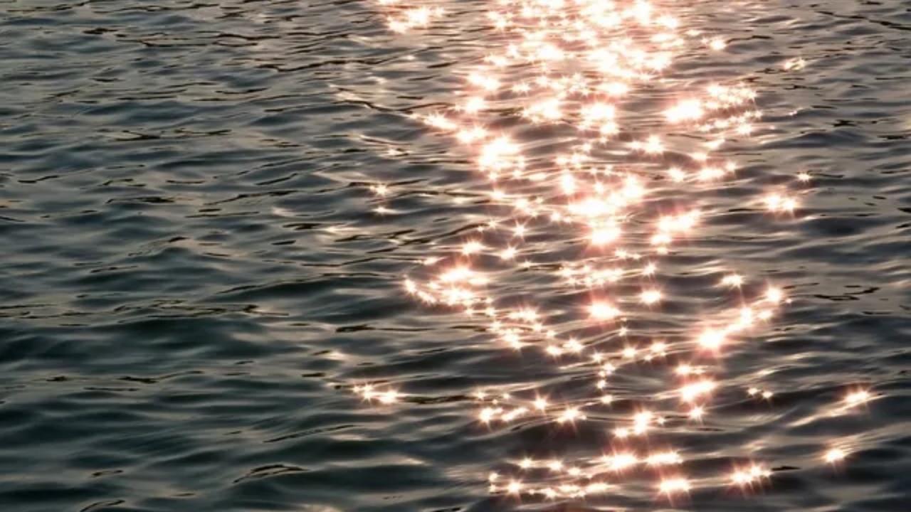 The sun is reflected in the water.