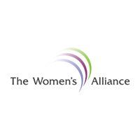 The women 's alliance logo with a rainbow in the middle.