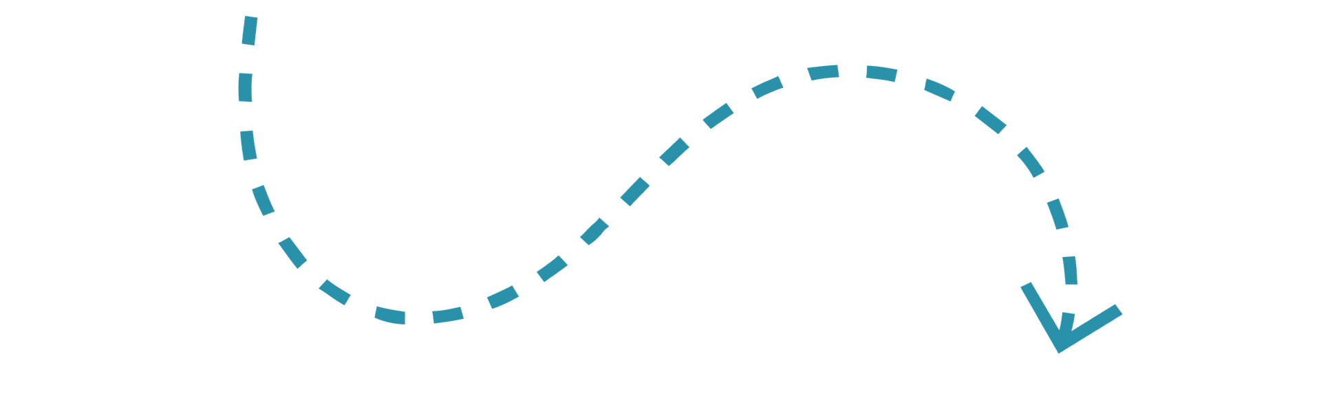 A blue arrow is pointing to the right on a white background.