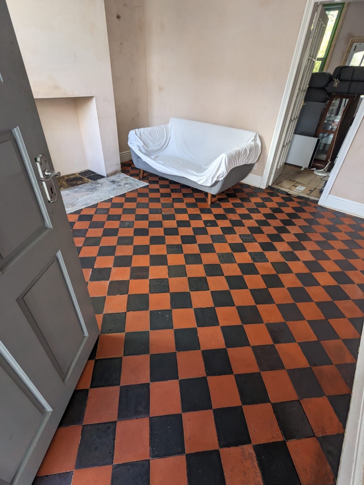 Deep cleaning, sealing and restoring a quarry tiled floor in Stockport, Greater Manchester